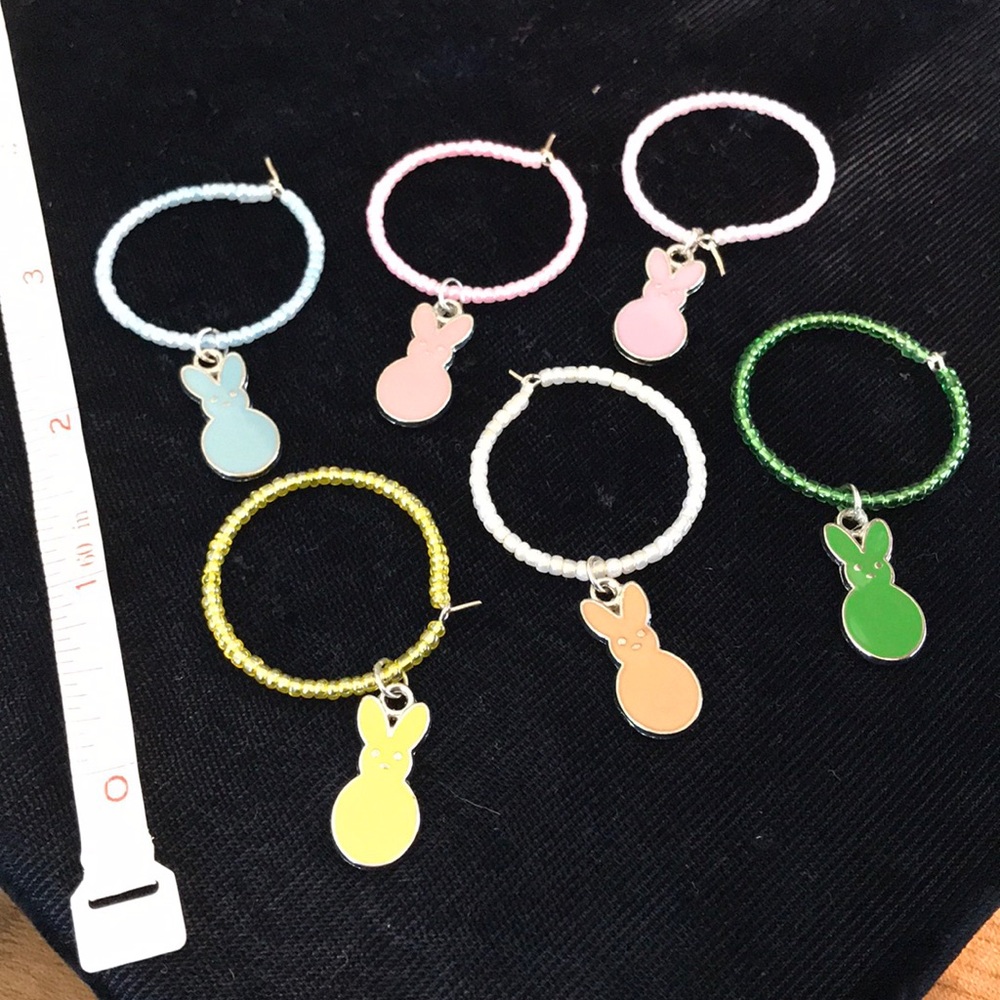 Set of 6 Easter wine charms